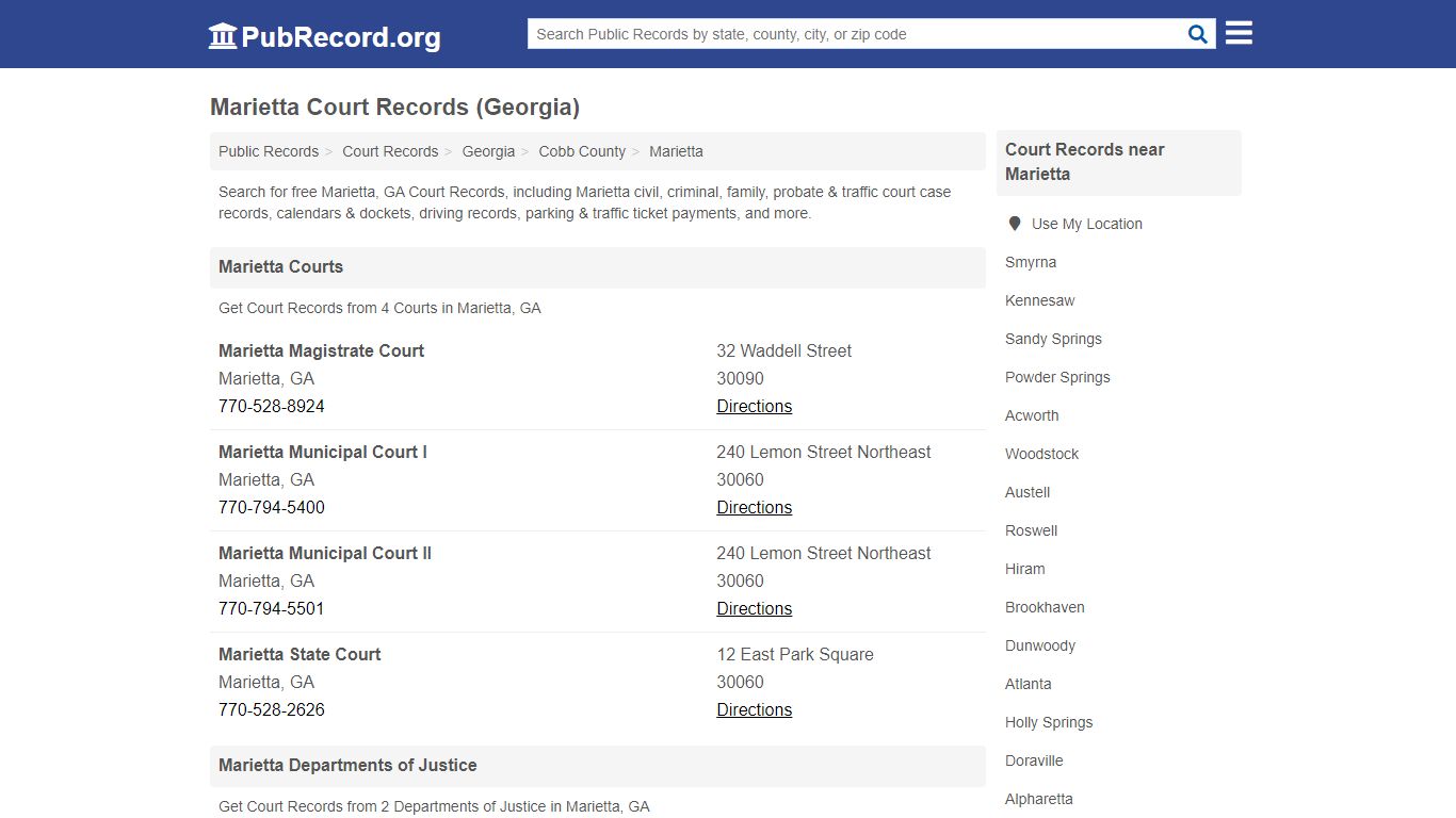 Free Marietta Court Records (Georgia Court Records)
